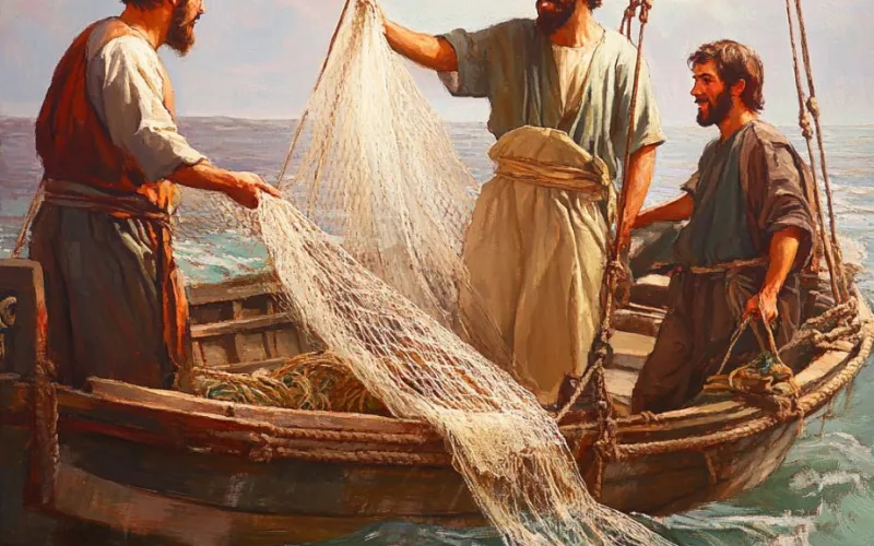 Chúa Giê-xu kêu gọi các môn đồ ngư phủ đầu tiên bên bờ biển hồ Ga-li-lê