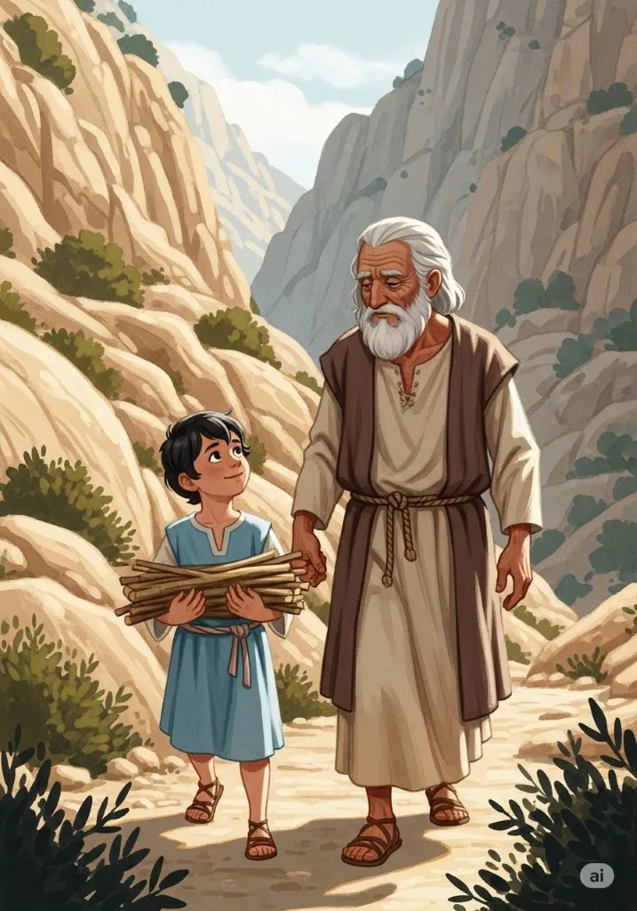 Áp-ra-ham dâng Y-sác trên bàn thờ tại núi Mô-ri-a minh chứng cho đức tin vâng phục tuyệt đối nơi Đức Chúa Trời